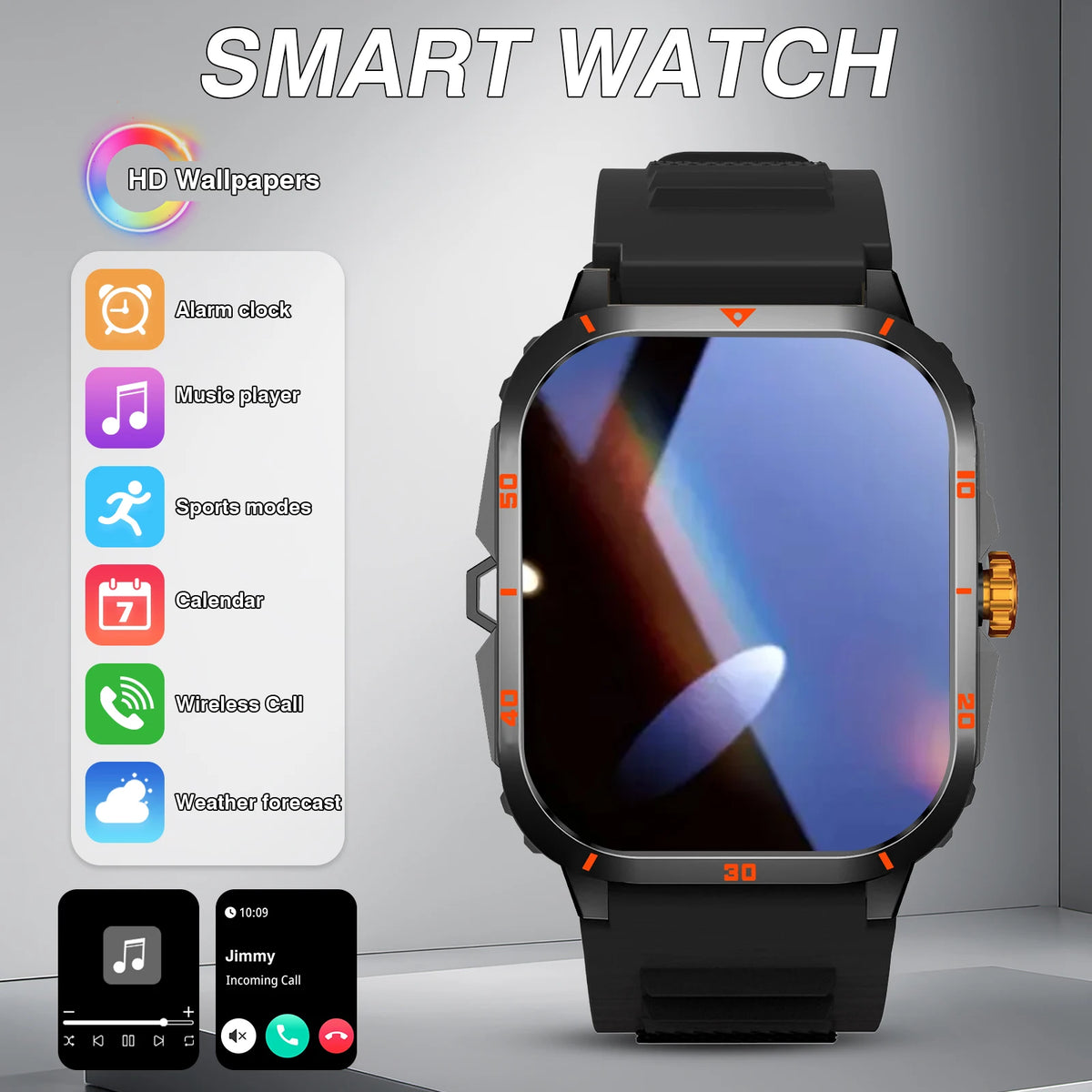 New Smart Watch for Men and Women - Notifications/Text Messages/Multiple Sports Modes/Remote Camera Control/Fitness Tracker, Compatible with iPhone and Android, USB Charging, Smart Connectivity, Modern Style, Clear Screen Dis