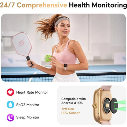 Women's 40mm Fitness Watch with 3 Bands, AMOLED Display, 110+ Sports Modes, Heart Rate/Sleep/SpO2 Monitor, 3ATM Waterproof