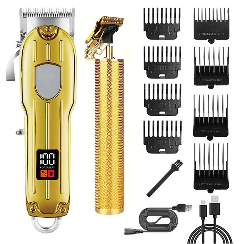 Professional Men's Hair Cutting Kit - 1/2/3pcs Electric Clippers & Trimmers Set with Foil Shaver, Barber Scissors, Combs - Rechargeable Beard Trimmer for Precision Fading & Zero Gap Carving