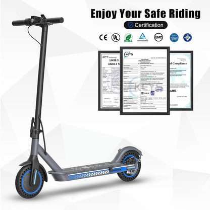 36V 7.8Ah 8.5'' Electric Scooter Up to 19MPH Max Speed 350W Brushless Motor Max 21Miles Long Range Foldable Escooter for Adults App Control for Commuter