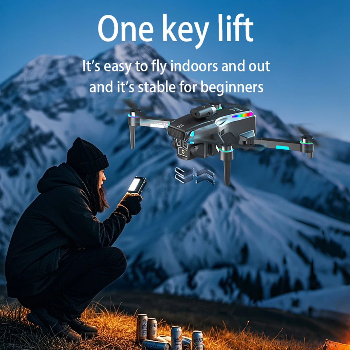 MAX Foldable Drone with 4.3" Screen Remote Control, Night Vision Obstacle Avoidance, Brushless Motor, Under 249g No FAA/CAA Registration Required