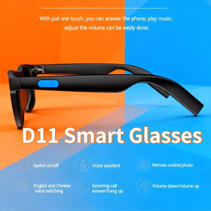 Hot D11 Smart Glasses Hot Recorder Voice Assistant Music Bluetooth AI Shooting Connectivity Sunglasses Video Anti Blue-Light
