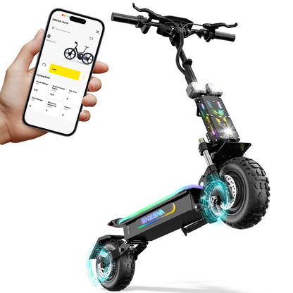 ONECNA GT7 Adult Electric Scooter 5600W Peak Motor 60V27Ah Battery 45 Miles/Hour High Speed 55 Mile Range Dual Shock Absorber Oil Brake System E-ABS Intelligent APP RGB Light Folding Scooter US Inventory FedEx Delivery 3-7 Da