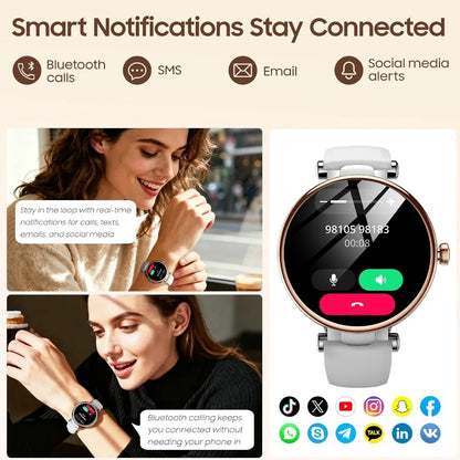 AMOLED Display Watch: Fitness Tracker, Bluetooth Calling, Waterproof, Sleep & Stress, Sports Modes, Customizable Faces