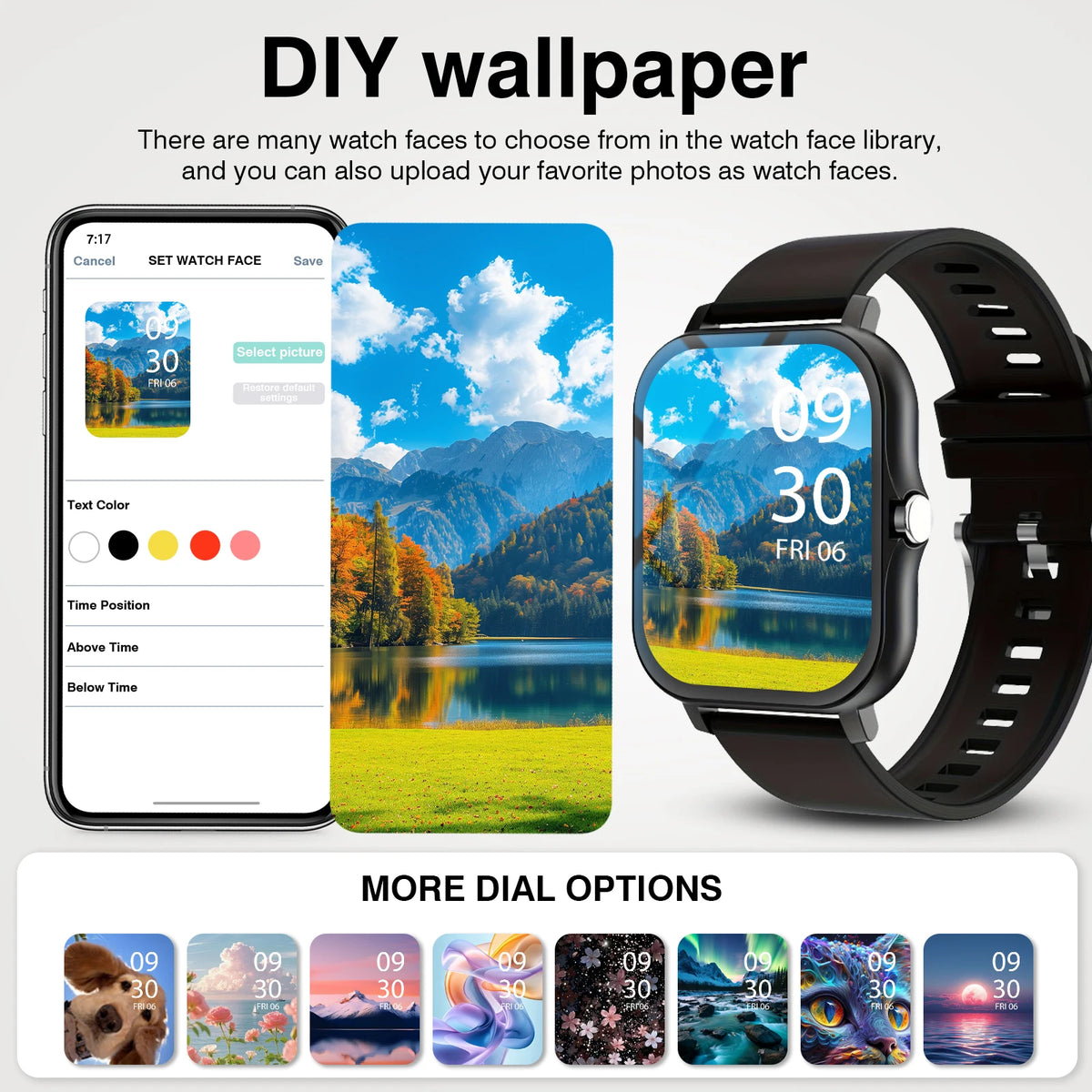 [Smart Watch For Men/Women] Jinmiyun HOT 1.83-Inch Smart Watch, Supporting Wireless Calls (Answering/Dialing/Rejecting Calls), Suitable for Men And Women, Fitness Activity Tracker, Supporting Multiple Sports Modes/Remote Shut