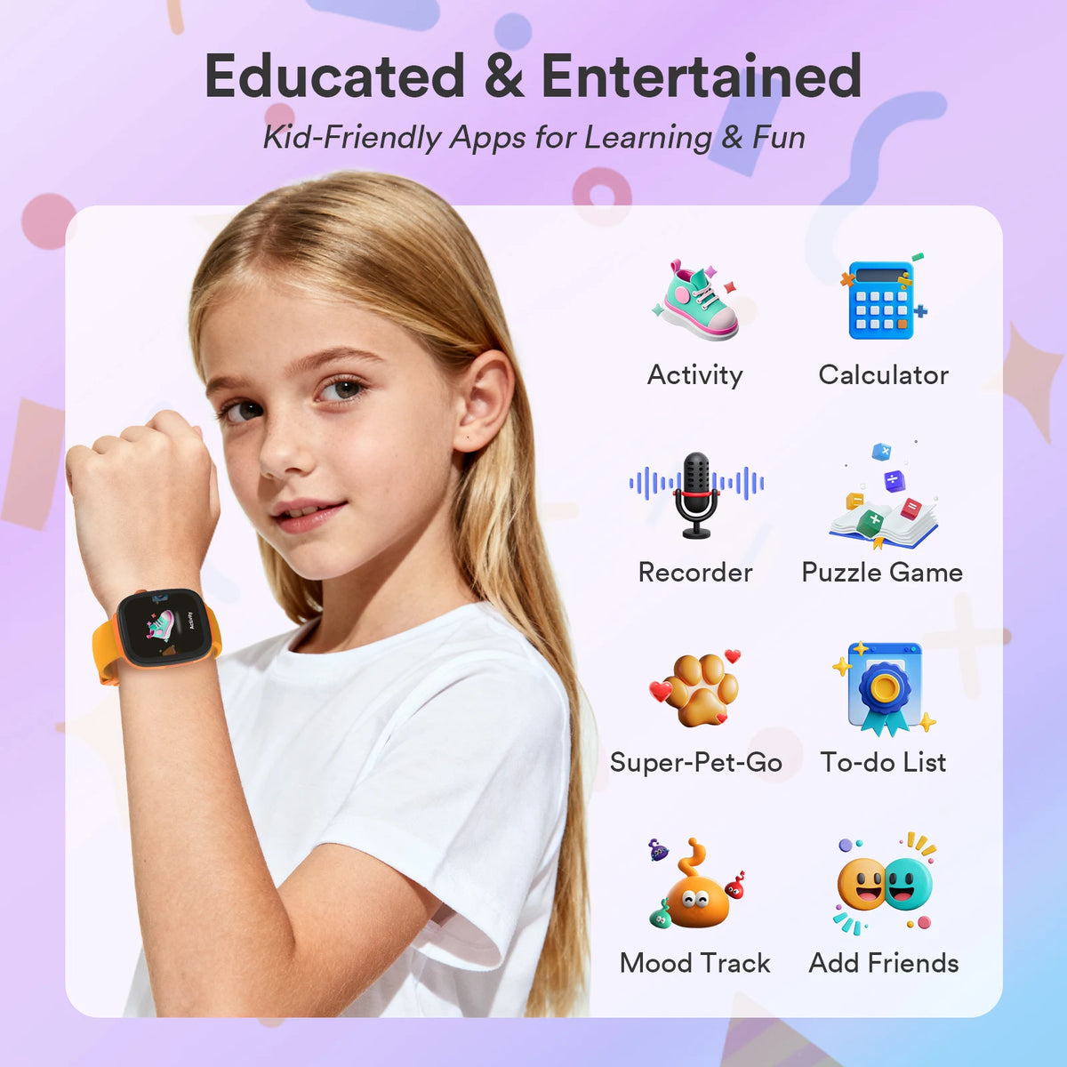 4G Kids GPS Smartwatch with SIM Card, Video Call, Two Way Call, SOS, Parental Controls, IP68 Waterproof Best Gift for Child
