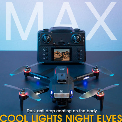MAX Foldable Drone with 4.3" Screen Remote Control, Night Vision Obstacle Avoidance, Brushless Motor, Under 249g No FAA/CAA Registration Required