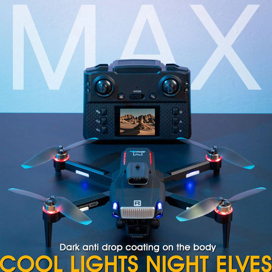 MAX Foldable Drone with 4.3" Screen Remote Control, Night Vision Obstacle Avoidance, Brushless Motor, Under 249g No FAA/CAA Registration Required