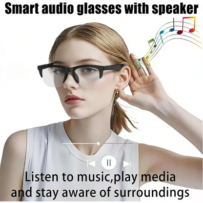 Half Frame Smart Glasses, Built-in Microphone and Speaker, HD Voice Calling,Music Playback and Hands-Free Calling, Suitable for Men and Women