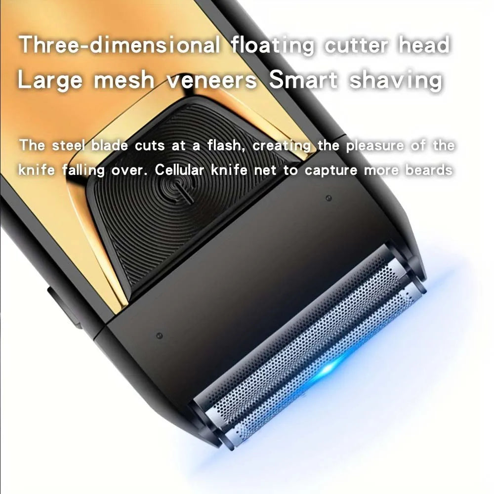 Professional Foil Electric Shaver for Men – Rechargeable, Waterproof, LED Display, Beard Trimmer, USB Charging, Portable Grooming Tool