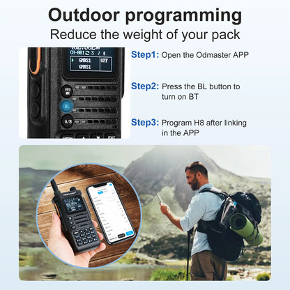 2nd Gen TIDRADIO TD-H8 10W Profession Walkie Talkie Long Range Emergency Radio Portable Two Way Radio Receiver Search Repeaters