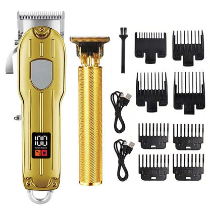 Professional Cordless Hair Clipper Set with Digital Display, T-Blade Trimmer & Hair Clipper &  Guide Combs Hair Grooming for Men’s  Barber Salon-Grade Haircutting at Home Gifts for Men