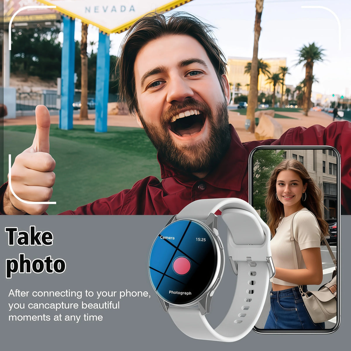 New Round Screen Sports Watch, Unisex, Fitness, Step Tracking, Minimalist Fashion, Wireless Calling, Message Reminders, Music Control, Calculator, Alarm Clock, Calendar And More Smart Watch Functions