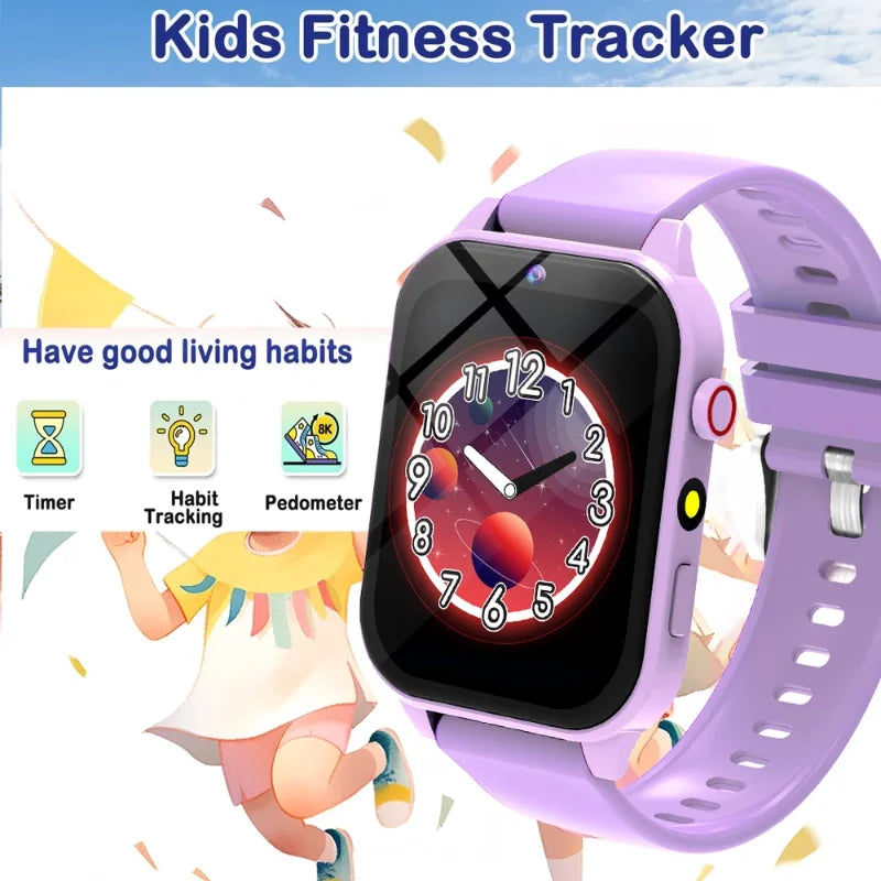 New Kids Smartwatch Features Wireless Calling, Wireless Music Playback, Call Reminders, Remote Photo Capture, Music Control, Weather Updates, A Calculator, and A Flashlight Function, Making It A Perfect Birthday