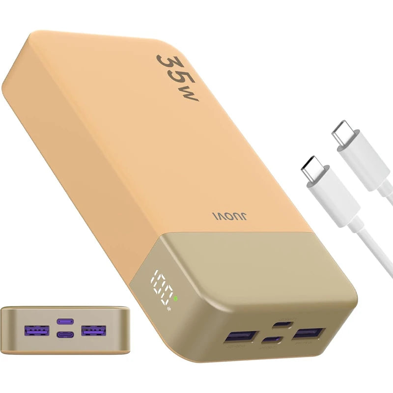 JUOVI Portable Power Bank 35W 20000mAh Battery Pack Fast Charging, PD3.0 QC4.0 Phone Battery Pack with LED Display for iPhone 17 16 15 14, Galaxy, Tablet, Switch, Etc