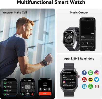 Original KOSPET PULSE Smart Watch Men Women 1.96" AMOLED BT Call IP68 Waterproof 180 Freestyle Training Modes Fitness Monitoring