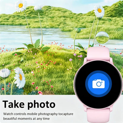 Smart Watch with Full Touch Screen, Wireless Calls, Message Notifications, USB Charging, Health Tracker, Music Playback, Wallpaper, Multiple Sports Modes for iPhone & Android - Ideal Gift for Life