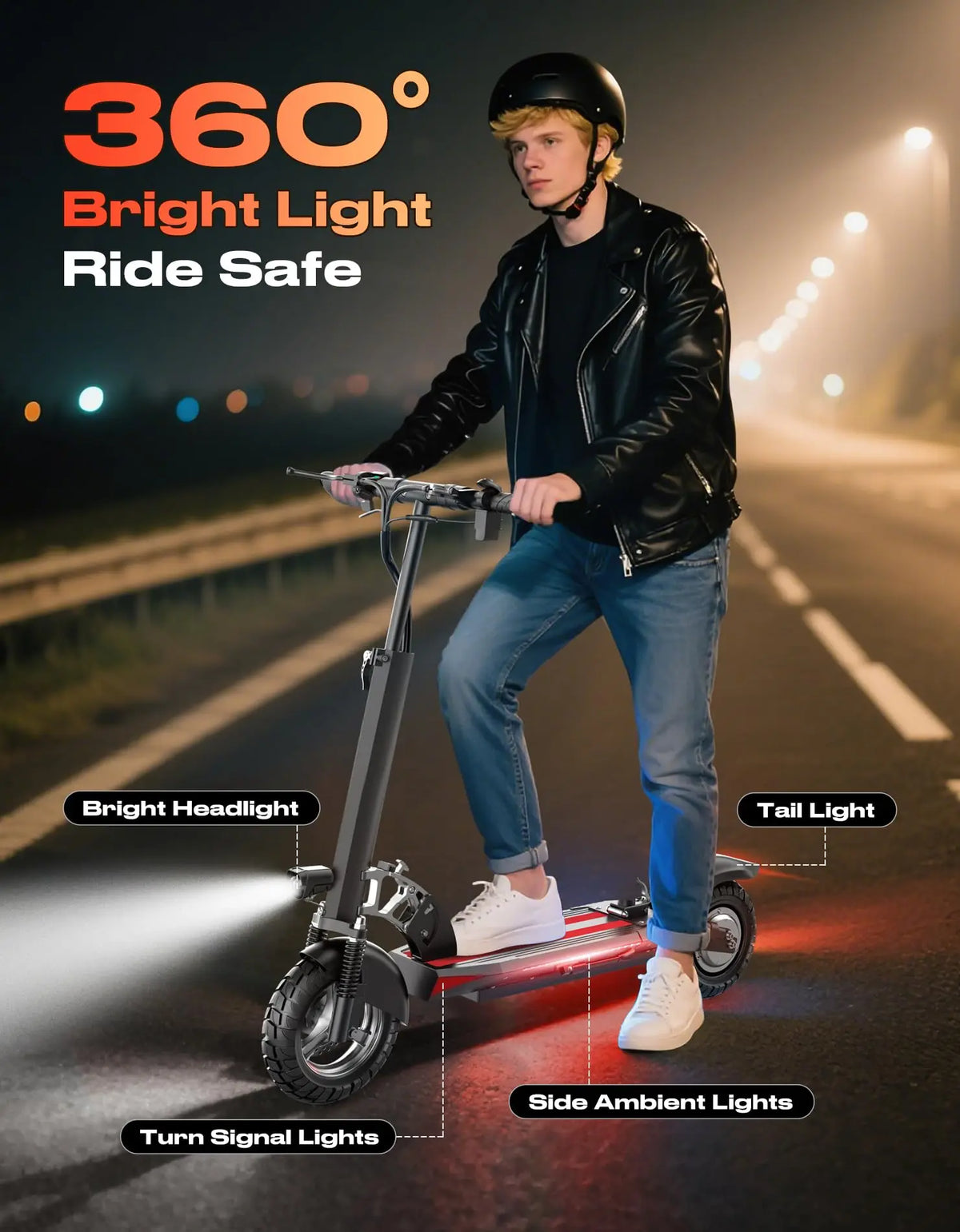 Misodo Electric Scooter for Adults with Seat, 1600W Motor, 45-Mile Range, 22 Mph Max Speed, 48V 15AH Battery, 265 lbs Max Load, Dual Disc Brake, Foldable 10" Off-Road E Scooter for Teens, UL2272 Certified