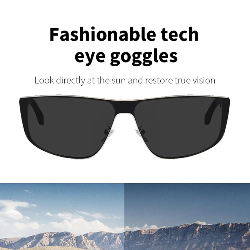 Metal Frame Bluetooth Smart Sunglasses, Polarized Lens Smart Audio Glasses, Hands‑Free Calling And Music Playback Eyewear For Men Outdoor Daily Driving Use