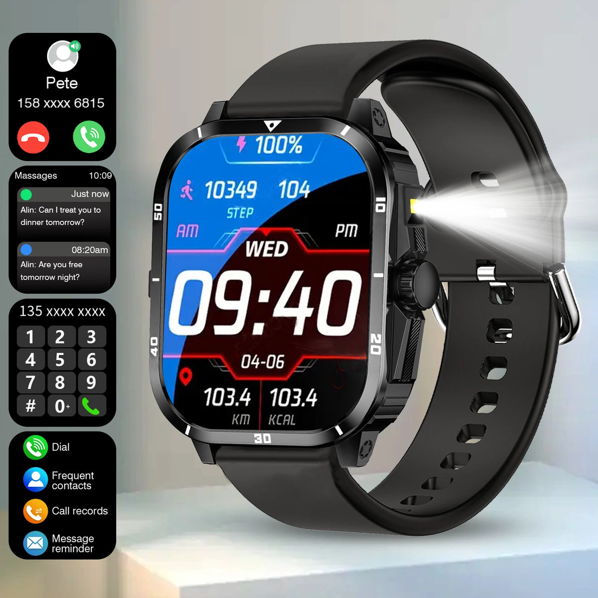 New Smart Watch for Men and Women - Notifications/Text Messages/Multiple Sports Modes/Remote Camera Control/Fitness Tracker, Compatible with iPhone and Android, USB Charging, Smart Connectivity, Modern Style, Clear Screen Dis