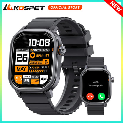 Original KOSPET PULSE Smart Watch Men Women 1.96" AMOLED BT Call IP68 Waterproof 180 Freestyle Training Modes Fitness Monitoring