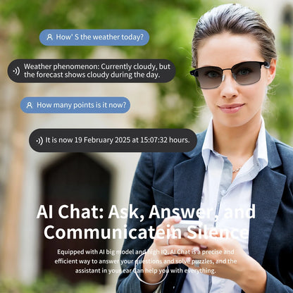 These AI-Powered Smart Glasses Are Unisex, Featuring Photochromic Lenses, High-Definition Voice Calls, and Hi-Fi Sound Quality. They Support Music Playback and Hands-Free Calling, Making Them Ideal for Outdoor Activities and