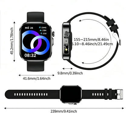 Smartwatch, Full Touchscreen, 2.01-Inch Ultra-Large Screen HD Display, Multiple Sports Modes, Flashlight, Calling, Clock, Men's Watch, Women's Watch, Ideal for Christmas Humor, Novelty, Fun Gift, Father's Day Present, New Yea