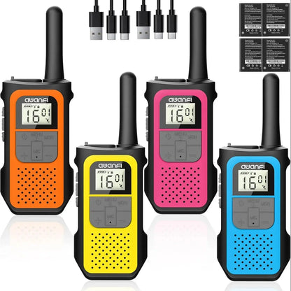 2/3/4 Pack Walkie Talkies for Adults and Kids, Long Range Rechargeable 2 Way Radios with VOX for Camping Hiking Cycling