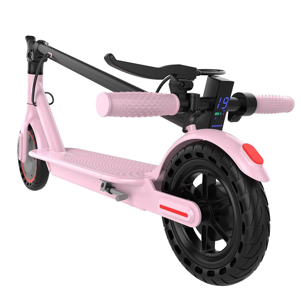 8.5inch Pink Electric Scooter, 19 MPH Top Speed, 16 Miles Range, 350W Motor, Lightweight Foldable E Scooter for Adults and Teens