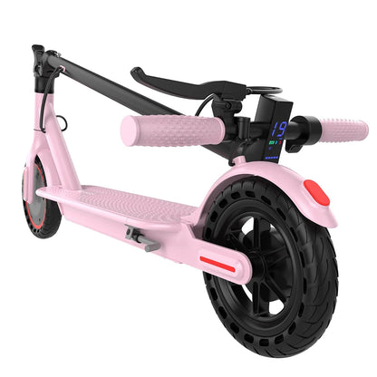 8.5inch Pink Electric Scooter, 19 MPH Top Speed, 16 Miles Range, 350W Motor, Lightweight Foldable E Scooter for Adults and Teens