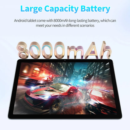 PRITOM Android Tablet with Keyboard, Android 15 Tablet with 16GB(4GB Physical + 12GB Virtual)+128GB+1TB Expand, 10 Inch Tablet PC with 8-Core, 5G WiFi, 8000mAh, 2-in-1 Tablet with Case, Mouse, Stylus(Black)