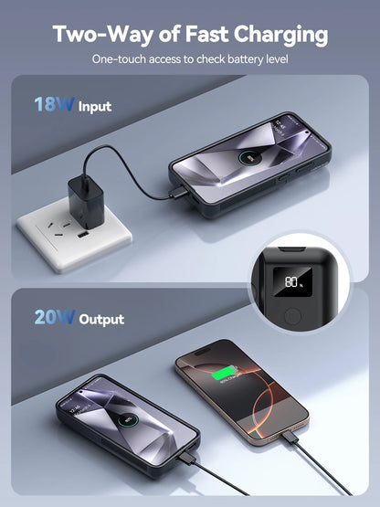 NEWDERY 8000mAh Battery Case For Samsung Galaxy S25 Ultra S25 Plus S25FE Wireless Charging Charger Case 18W Fast Recharging Power Bank Cover