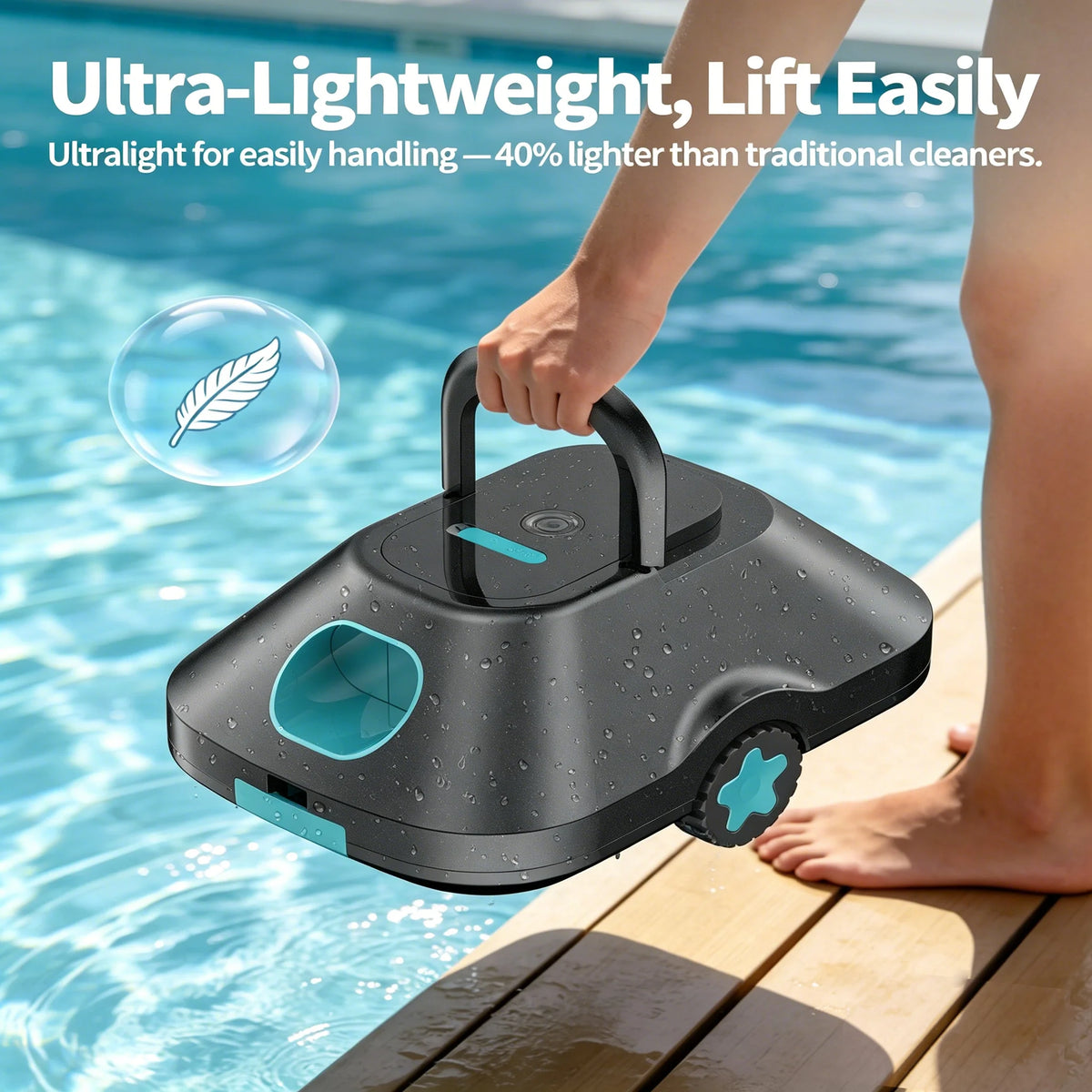 C2 Automatic Robotic Pool Cleaner Cordless Robotic Pool Vacuum with 210 Mins Long Runtime Smart Path Planning Auto-Parking Large Coverage up to 2200 Sq.Ft