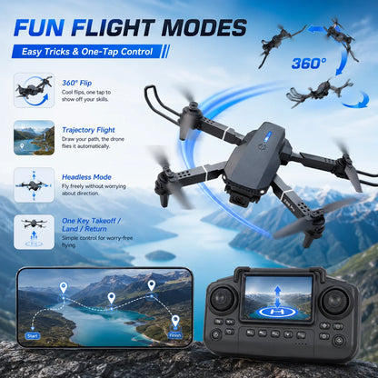 Screen Control Drone Optical Flow Positioning Brushless Motor Dual HD Camera 90° Adjustable 110° Wide Angle 50X Zoom FPV Quadcopter