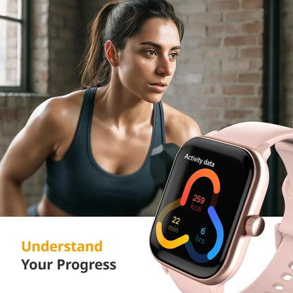 Smartwatch 4: Heart Rate, Sleep, SpO2 Monitor, Pedometer, Fitness Tracker, Call Features, Waterproof, iOS & Android Compatible