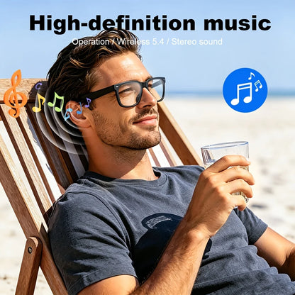 Wireless Audio Glasses, Multifunctional Bluetooth Glasses for Men and Women, Support Hands-free Calling in High-definition Voice, High Fidelity Music Quality