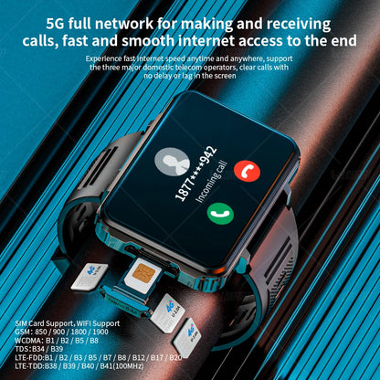 LOKMAT APPLLP 5 MAX Android Watch Phone Square Big Screen Wifi 4G Calls Smartwatches Dual Camera with Flashlight Gaming Watch