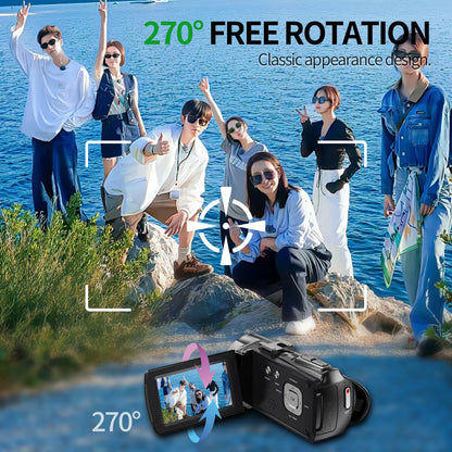48mp 4k High-Definition Handheld Dv Camera - Professional Vlog Recording Equipment - 18x Digital Zoom + 3-Inch 270° Flip Screen - With Noise Reduction Microphone - Intelligent Anti-Shake Function - Comes With 32g Sd Card