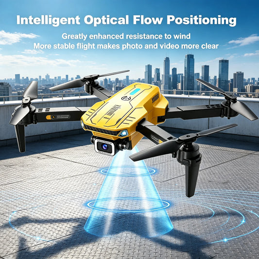 Tong Li Foldable RC Drone, Quadcopter with Dual SD Cameras, 2.4G Handheld Remote Controller, 360° Flip, Altitude Hold, Optical Flow Positioning, Outdoor Landscape Shooting, Christmas & New Year Holiday Gift