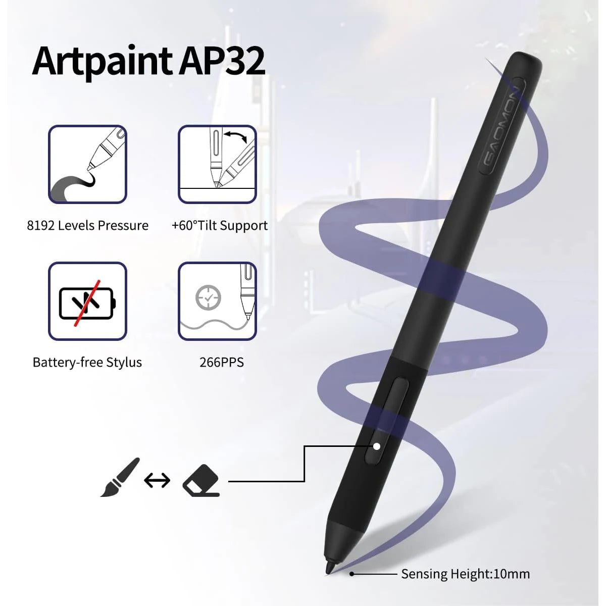 GAOMON PD2200 Graphics Tablet 21.5 Inch 92%NTSC Drawing Monitor Pen Display with Tilt-Support Battery-Free 8192 Pen Pressure