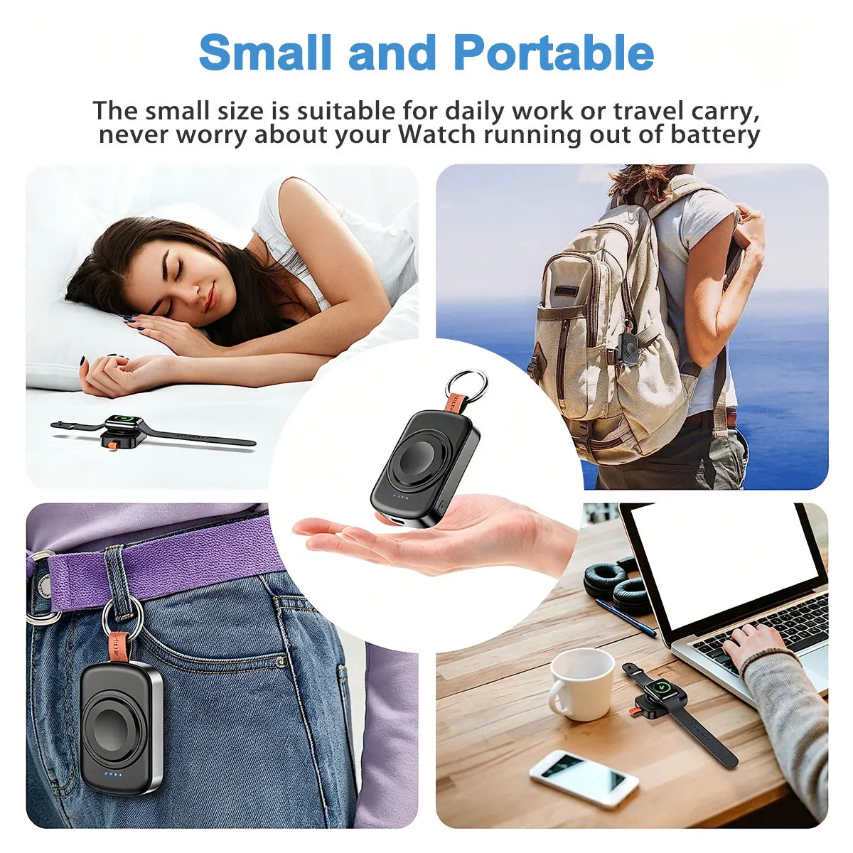 1800mAh Magnetic Wireless Portable Watch Type-C Fast Charger for Samsung Galaxy Watch 8/8 Classic/7 Ultra/6 Classic Fast Charging