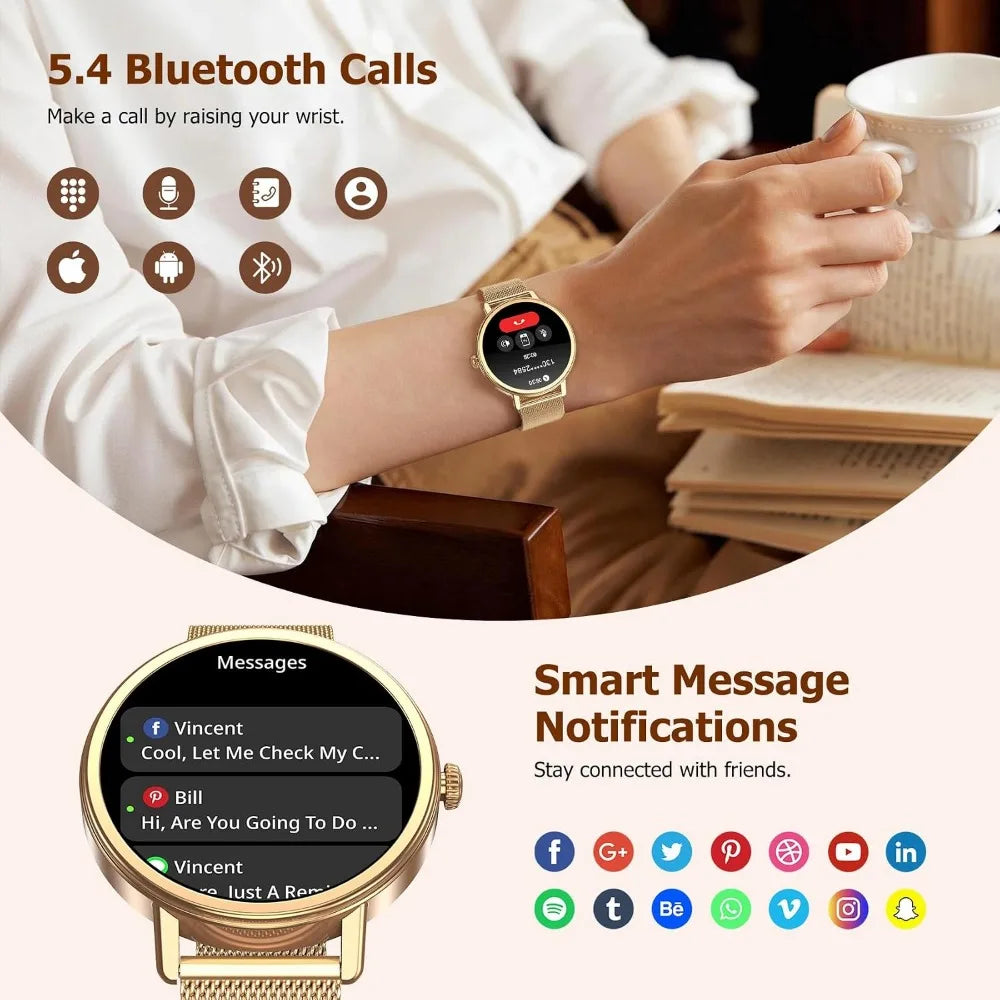0.96" OLED Fitness Tracker: Bluetooth, 8-Day Battery, Heart Rate, 100+ Modes, Waterproof Watch with 2 Bands