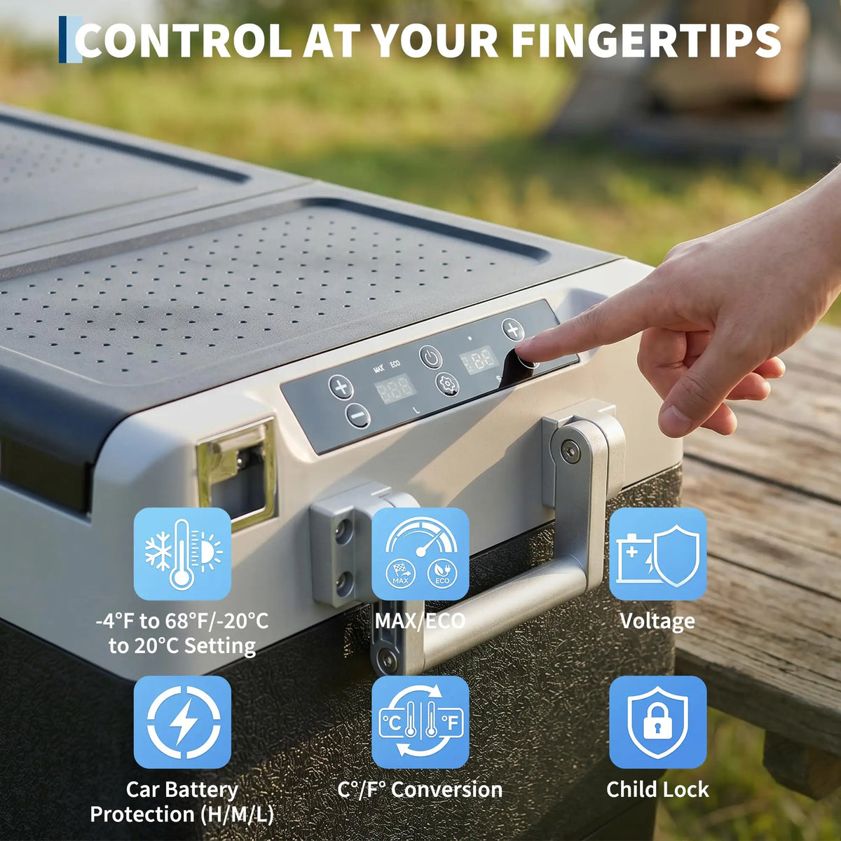 40QT(38L) Car Refrigerator,12/24V DC & 100-240V AC Compressor Electric Cooler,Dual Zone,APP Control,-4℉-68℉,Portable Refrigerator with Wheels for Outdoor Camping,Travel Vehicles Home Use