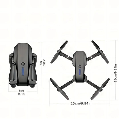 FACEGLE upgraded E88 dual camera drone, dual cameras, fixed altitude hover, smoother flight, one click stunt roll, headless mode, LED lights, protective frame, one click control, suitable for beginners, foldable quadcopter, b