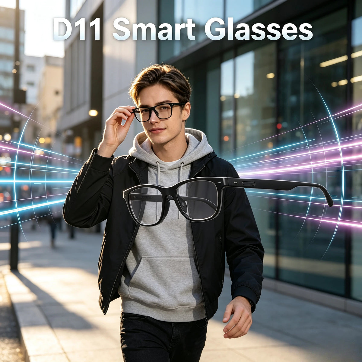 US New D11 Smart Glasses Hot Recorder Voice Assistant Music Bluetooth AI Shooting Connectivity Sunglasses Video Anti Blue-Light