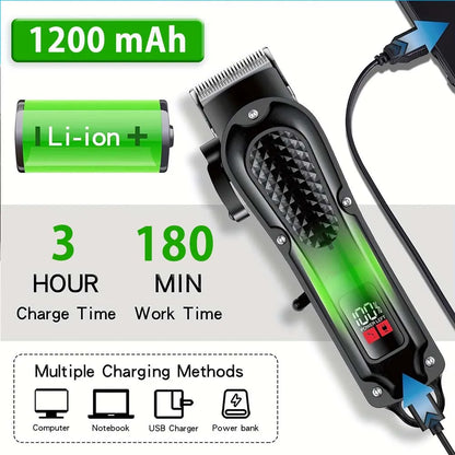 Professional Barber Electric Hair clipper LED display screen UBS charging Trimmer Powerful electric hair clipper trimmer tool