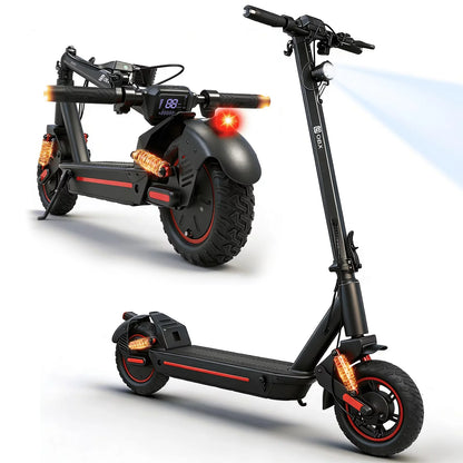 OBX Foldable Smart Electric Scooter for Commuting 48V 1200W Motor Escooter 30 Miles+ Long Range Smart Adult 10'' Electric Scooter for APP