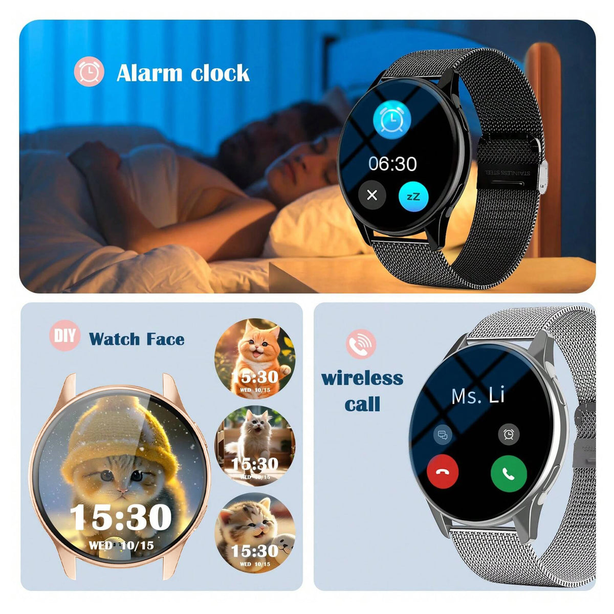 New Smartwatch for Men and Women,Wireless Calling,Multiple Sports Modes,Fitness Tracker, Suitable for IPhone and Android,Silicone Strap, ,Unisex, Ideal As A Gift