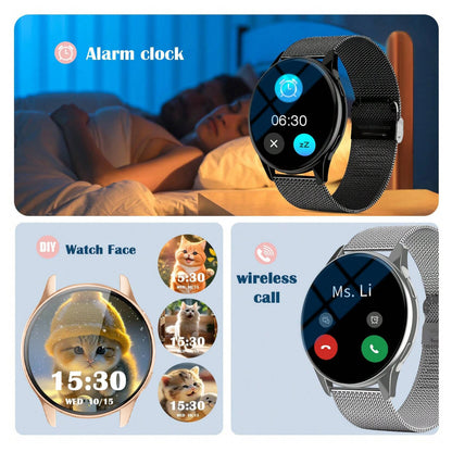 New Smartwatch for Men and Women,Wireless Calling,Multiple Sports Modes,Fitness Tracker, Suitable for IPhone and Android,Silicone Strap, ,Unisex, Ideal As A Gift