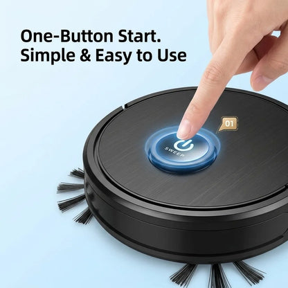 Robot Vacuum Cleaner 3-in-1 Sweeping Mopping Suction, 4.5cm Ultra-Slim Robotic Vacuum with 45dB Low Noise, Smart Obstacle Avoidance, USB Rechargeable Floor Cleaner for Hardwood Floor, Pet Hair, Home Gift
